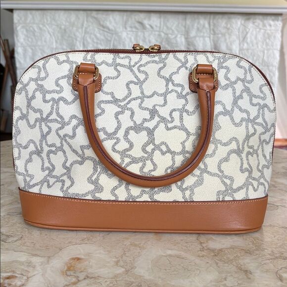 TOUS Kaos Waterproof Monogram Canvas & Leather Alma Style Dual Handle Bag - Picture 6 of 14